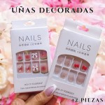 unas decorada corta con lazo (new) (76&*12)