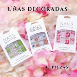 unas decorada corta con lazo (new) (76&*12)