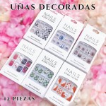 unas decorada corta con lazo (new) (76&*12)