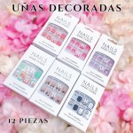 unas decorada corta con lazo (new) (76&*12)