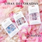 unas decorada corta con lazo (new) (76&*12)