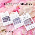 unas decorada corta con lazo (new) (76&*12)